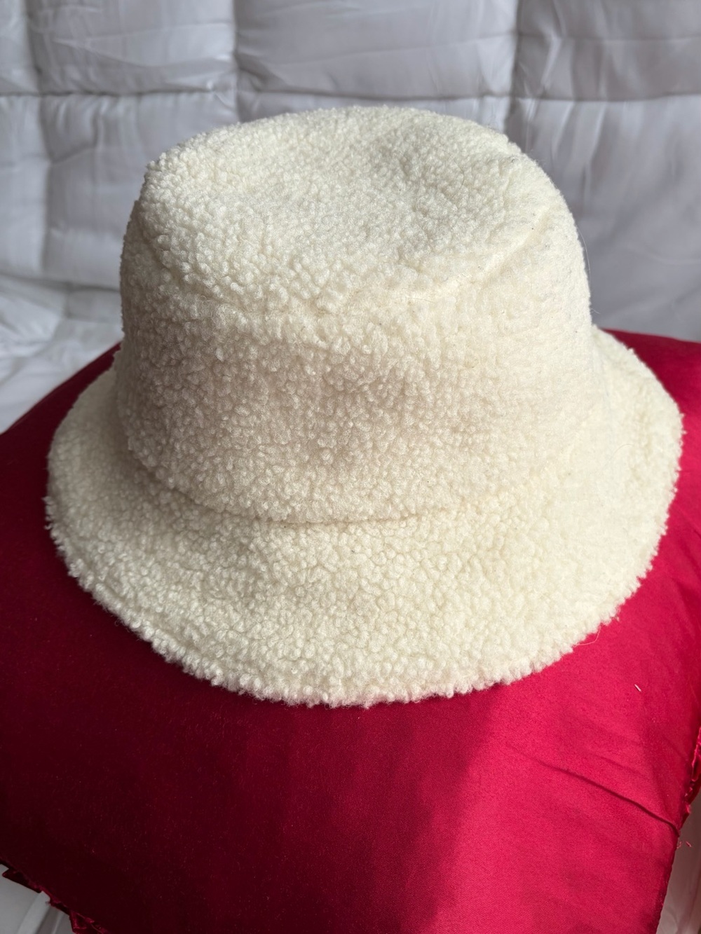Plush Cream Sherpa Bucket Hat